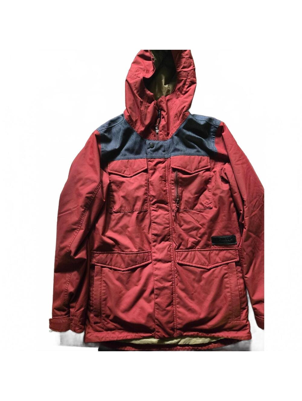 Burton Men's Ski Snowboard Winter Jacket Size Small Burgundy and Jean color